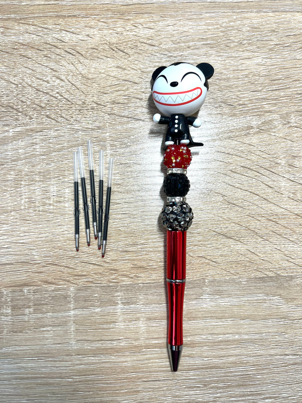 Premium Beaded Vampire Halloween Pen with 5 ink refills