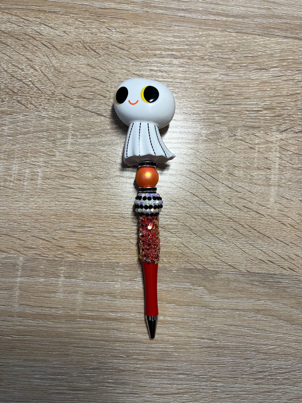 Premium Beaded Ghost Halloween Pen with 5 ink refills