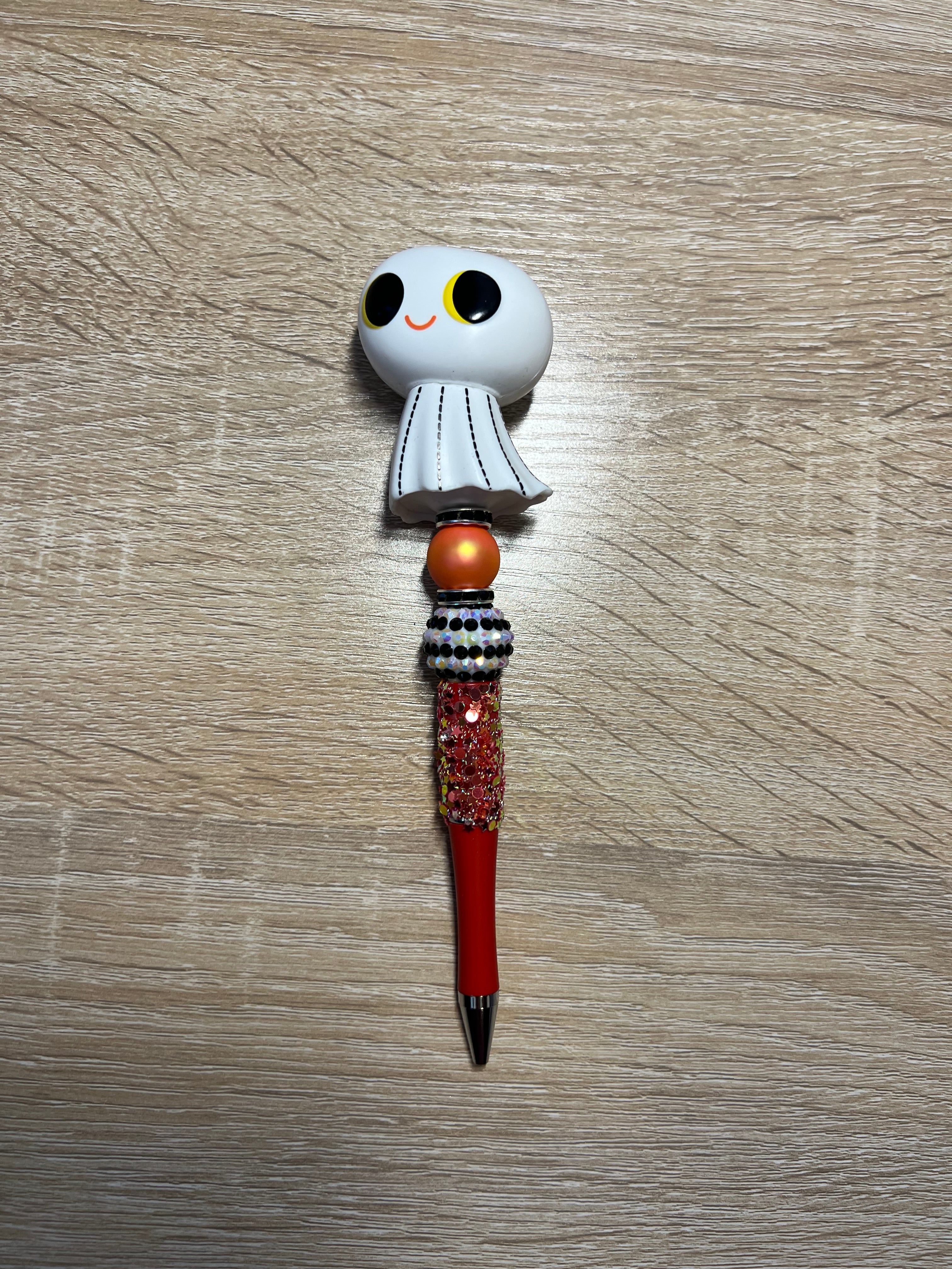 Premium Beaded Ghost Halloween Pen with 5 ink refills