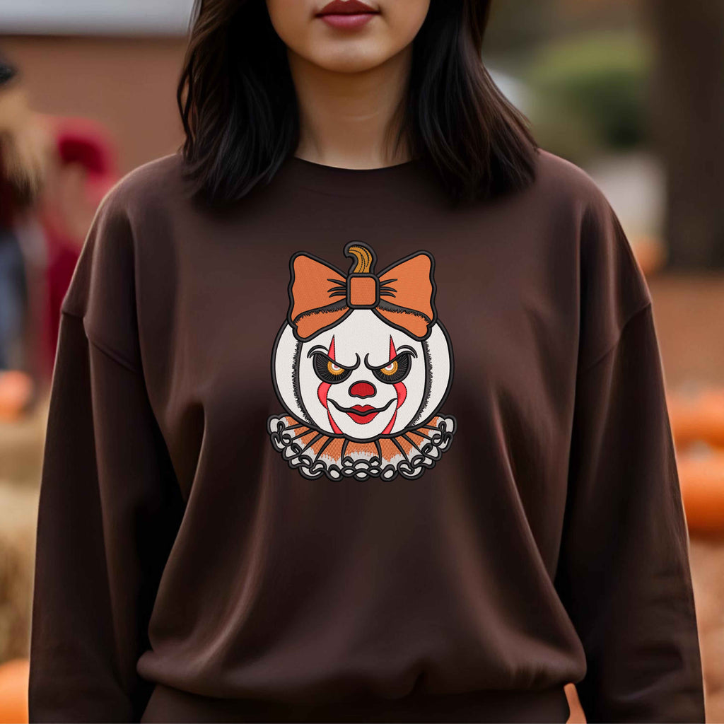 Spooky Clown Embroidered Sweatshirt | Horror Halloween Crewneck
