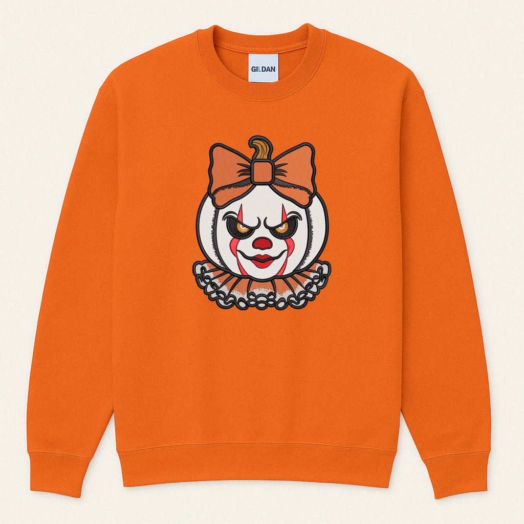 Spooky Clown Embroidered Sweatshirt | Horror Halloween Crewneck