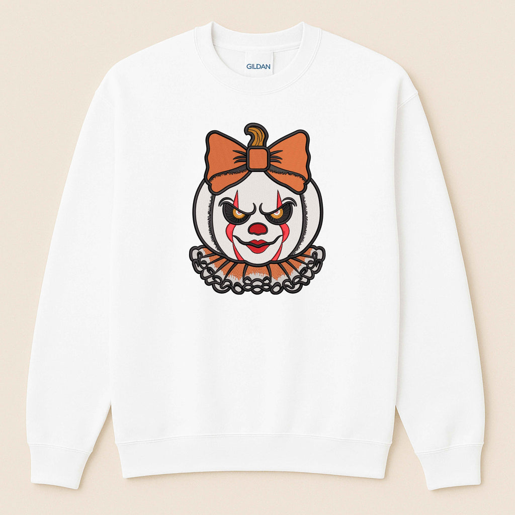 Spooky Clown Embroidered Sweatshirt | Horror Halloween Crewneck