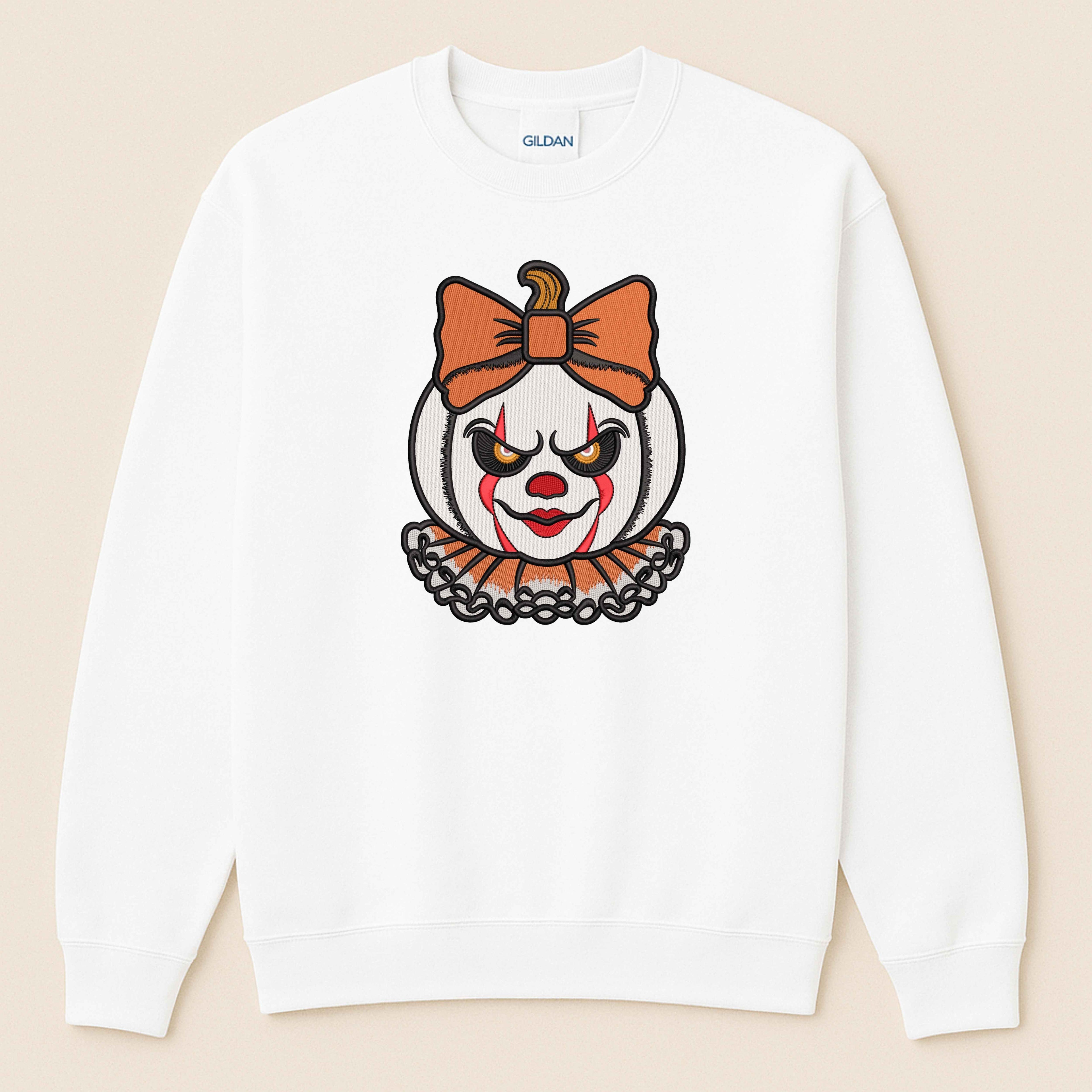 Spooky Clown Embroidered Sweatshirt | Horror Halloween Crewneck
