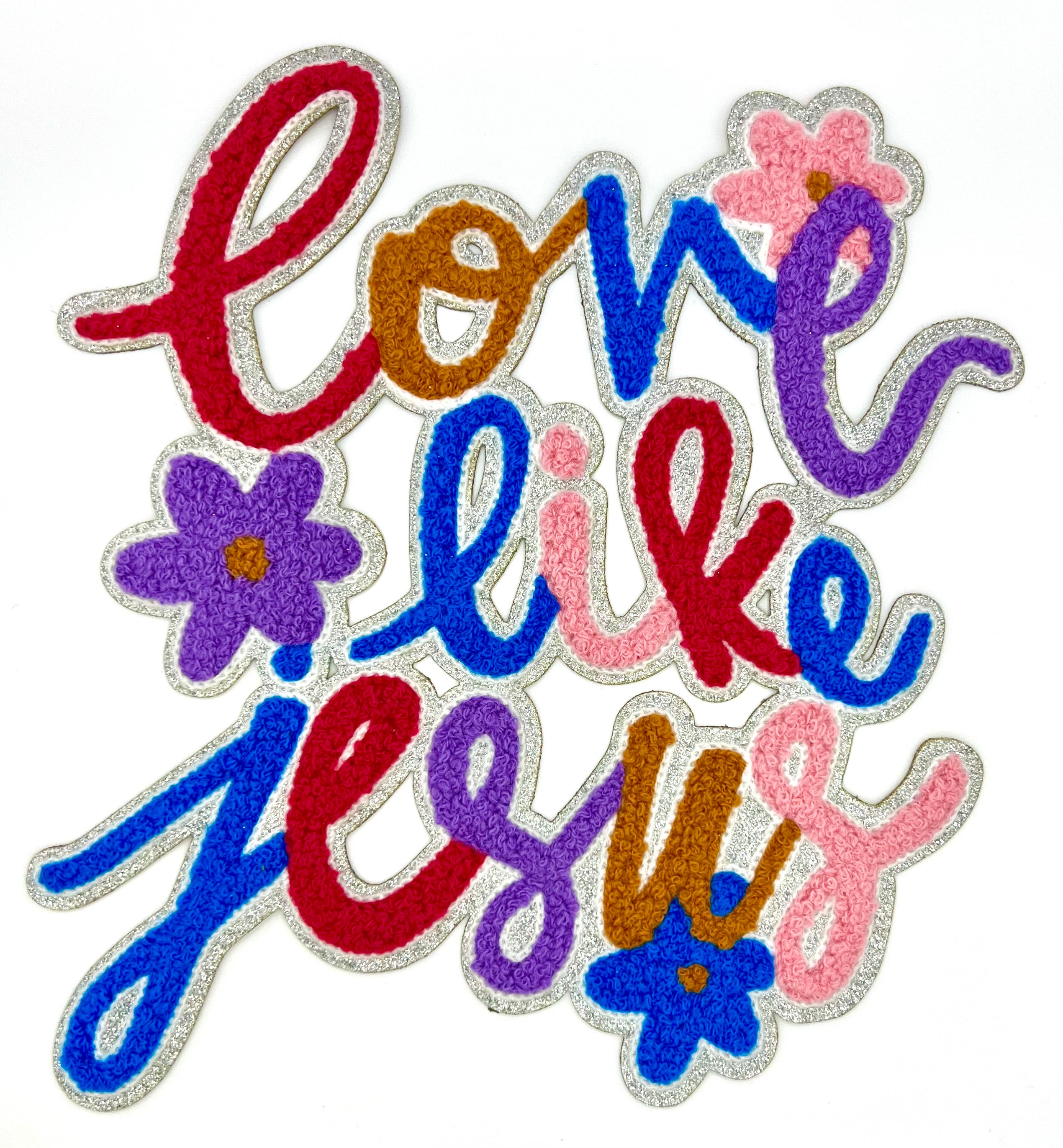 Love Like Jesus Chenille Shimmer Embroidered Iron-On Patch
